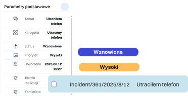 Odnotowanie zgłoszenia incydentu