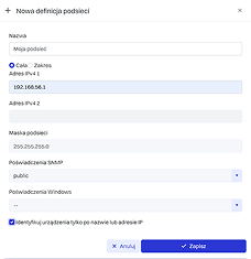 System skanuje sieć i&nbsp;wykrywa wszystkie aktywne urządzenia