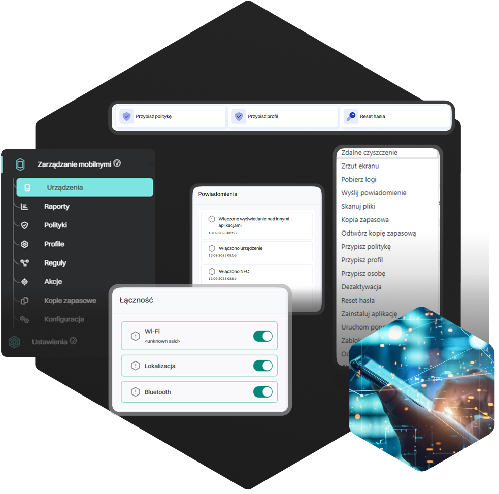 Zabezpiecz, monitoruj  i zarządzaj urządzeniami mobilnymi